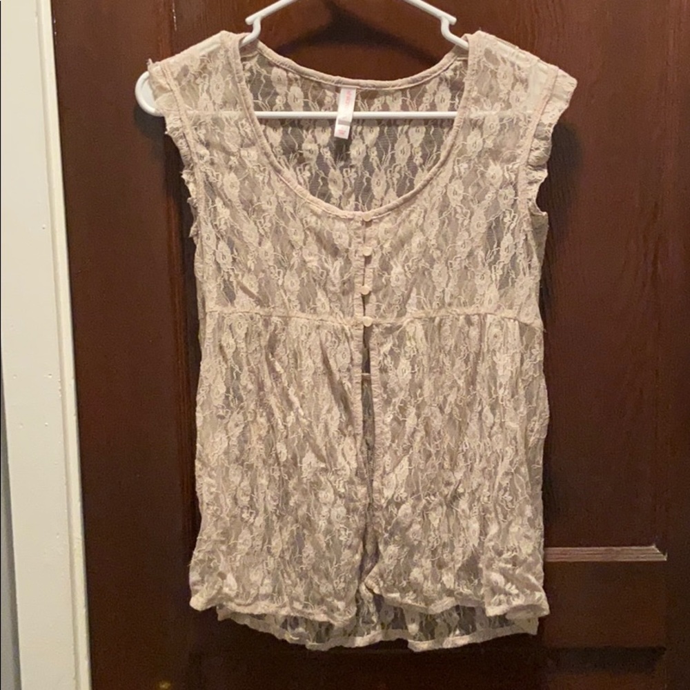 Off white lace top